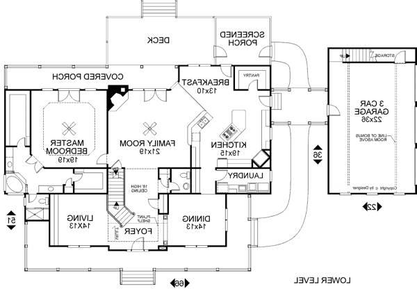 Lower Level Floorplan image of The Autreyville House Plan